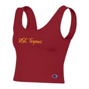 USC Trojans Women's Champion Cardinal Tailgate Scoop Neck Crop Tank